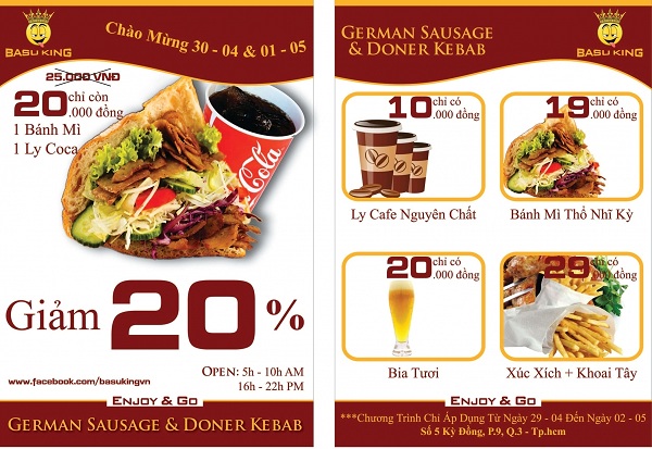 Quảng cáo nhà hàng bằng tờ rơi chưa bao giờ lỗi thời (minh họa)
