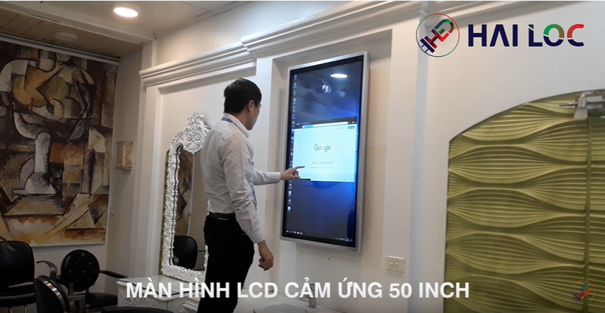 Thi công màn hình cảm ứng treo tường tại Spa làm tóc đường Tuệ Tĩnh - Hà Nội