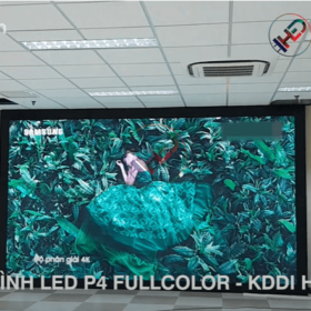 Thi công lắp đặt màn hình led P4 trong nhà tại KDDI Hà Nam