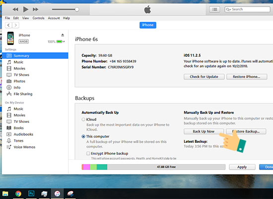 Sao lưu iphone vào máy tính đơn giản, nhanh nhất.  