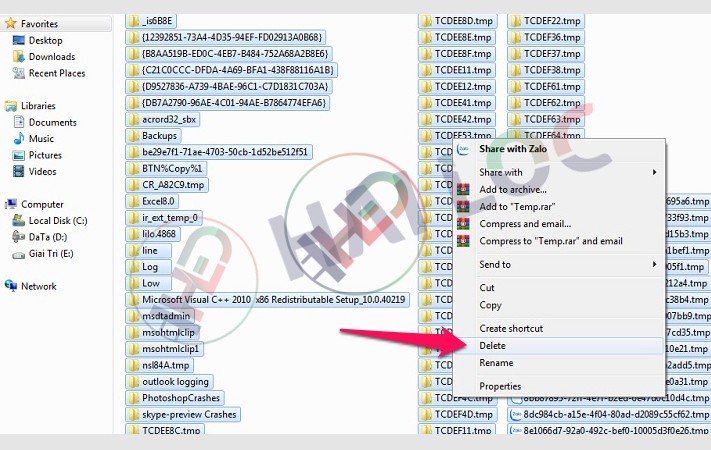 dọn rác trên laptop