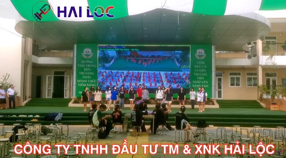 Thi công màn hình Led P4 trường THPT Mỹ Đình, Hà Nội  