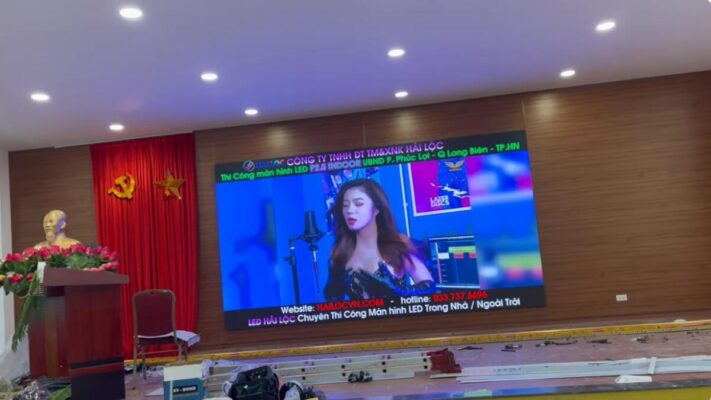Hải Lộc Led thi công màn hình LED P2.5 cho UBND phường Phúc Lợi, Quận Long Biên  