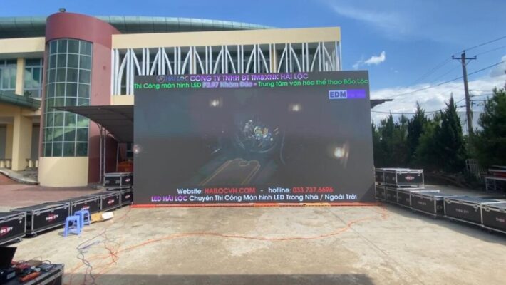 Hải Lộc thi công màn hình LED Nhôm Đúc P2.97 Trung tâm văn hoá Bảo Lộc, Lâm Đồng  