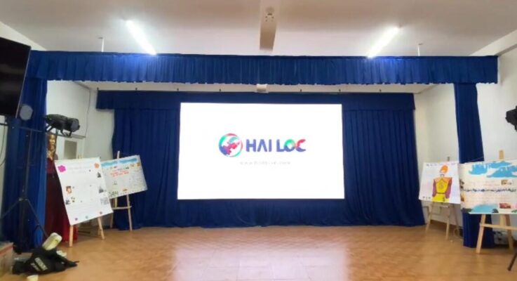 Hải Lộc thi công màn hình LED P2.5 Trường THCS Hùng Vương, Lạc Dương, Lâm Đồng  