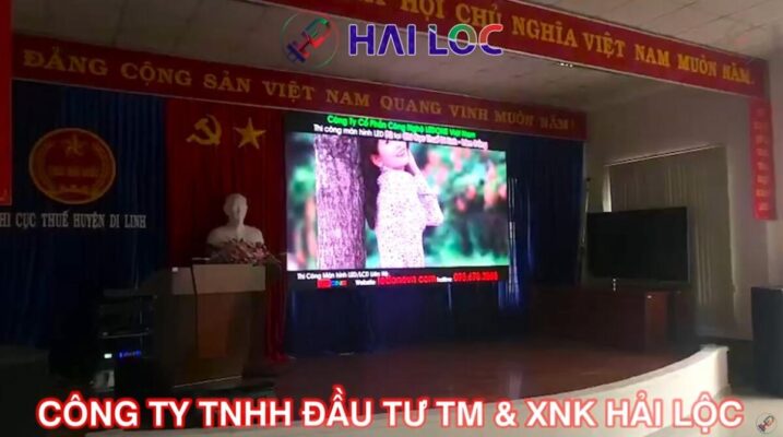 Thi công màn hình LED trong nhà P2.5 Chi Cục Thuế Di Linh, Lâm Đồng  