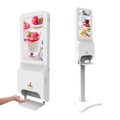 Màn hình quảng cáo LCD chân đứng tích hợp máy sát khuẩn - HẢI LỘC.