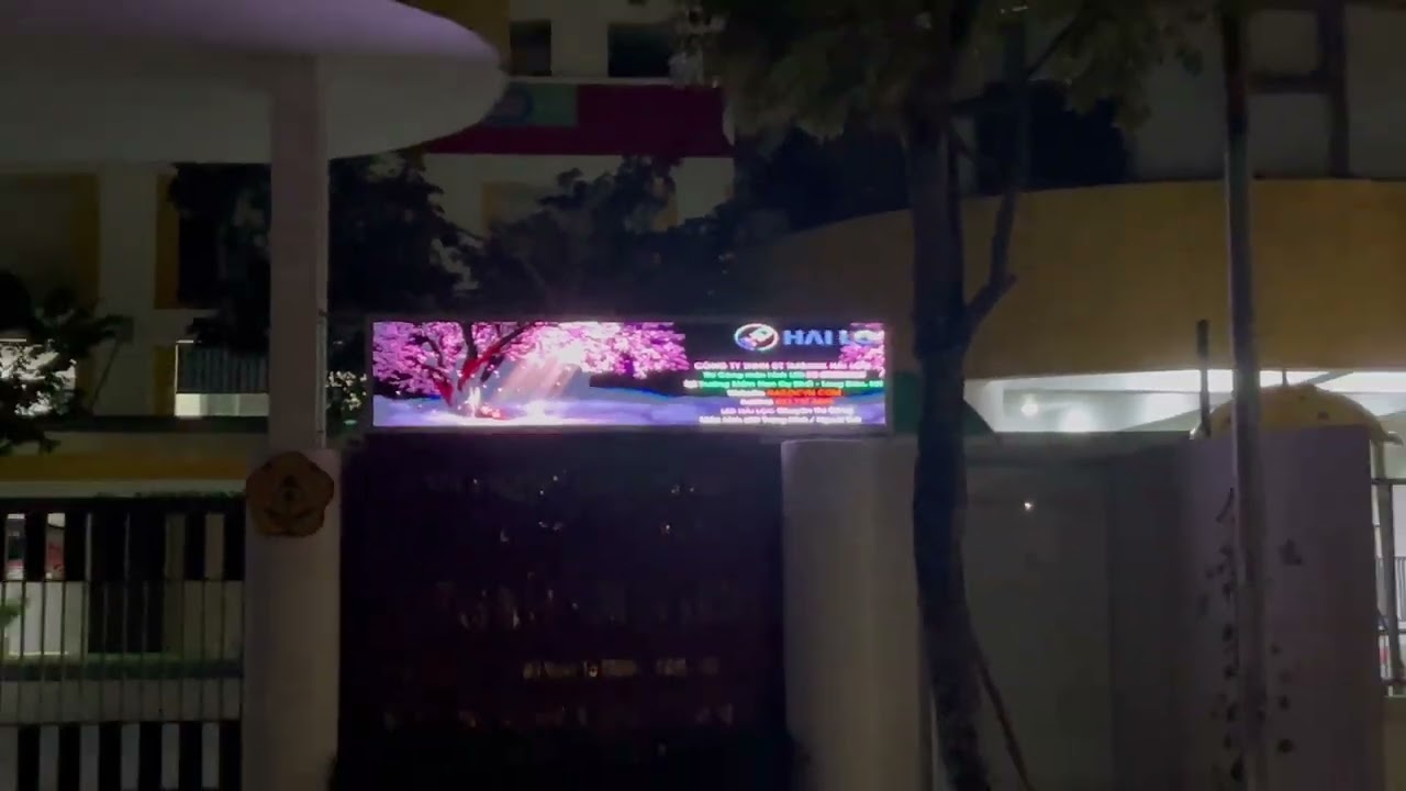 Thi công màn hình LED P5 tại Trường tiểu học Cự Khối - Long Biên - Hình ảnh dự án thực tế LED Hải Lộc thi công