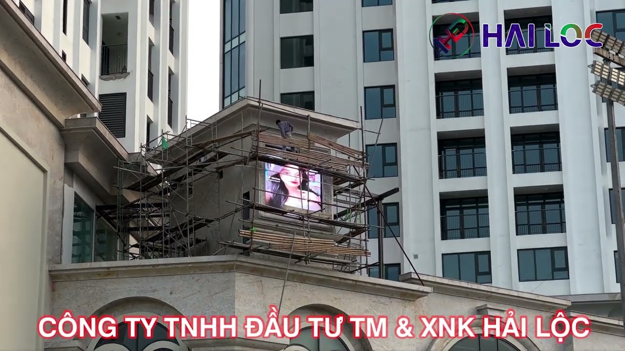 Thi công màn hình LED P5 Outdoor dạng vuông tại Vòng Xuyến Tỉnh Thái Nguyên - Hình ảnh dự án thực tế LED Hải Lộc thi công