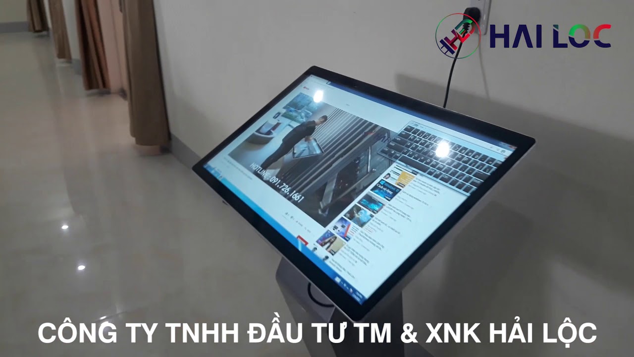 Lắp đặt màn hình 32 inch chân quỳ Win7 tại phòng trưng bày huyện Nam Đàn - Nghệ An - Hình ảnh dự án thực tế LED Hải Lộc thi công