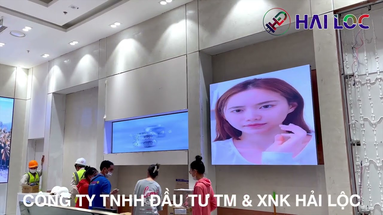 Thi công màn hình LED P2 tại Gian Hàng LOTTE Hà Nội - Hải Lộc - Hình ảnh dự án thực tế LED Hải Lộc thi công
