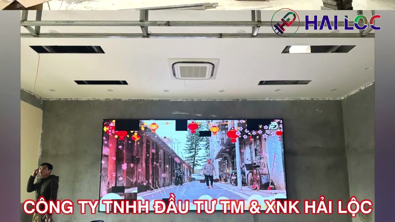 Thi công màn hình LED tại Ngân hàng Chính sách Yên Bái - Dự án 010.LCV PHI - Hình ảnh dự án thực tế LED Hải Lộc thi công