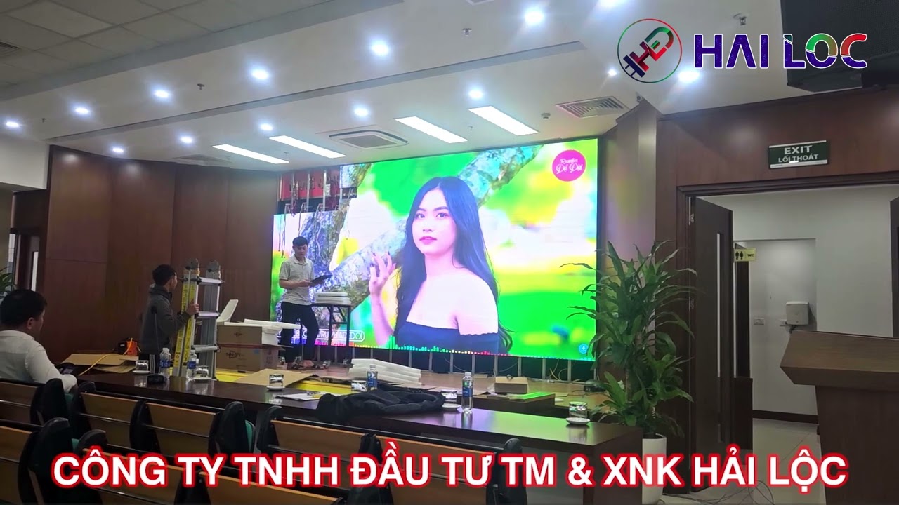 Thi công màn hình LED P2 tại Hội trường Thái Hà – Dự án cho VietComBank thuê 30m2 - Hình ảnh dự án thực tế LED Hải Lộc thi công