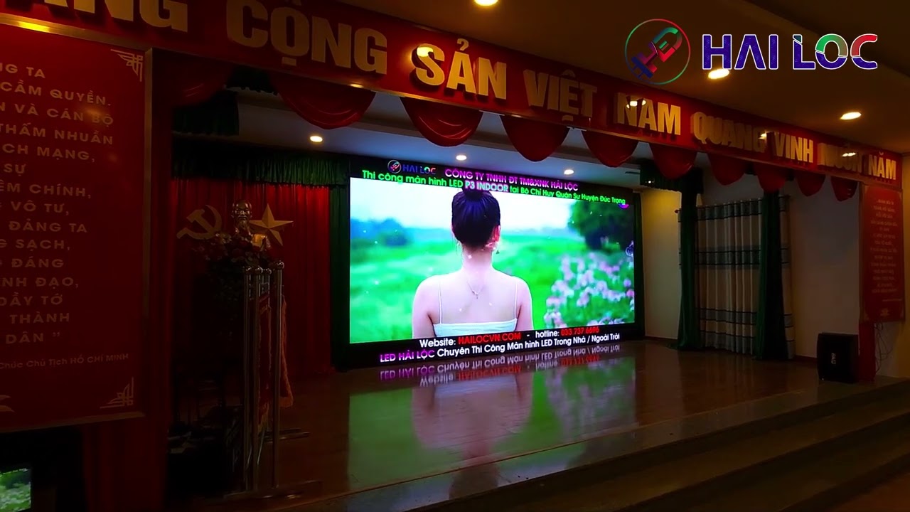 Thi công màn hình LED P4 tại Bộ chỉ huy quân sự Đức Trọng - Lâm Đồng - Hình ảnh dự án thực tế LED Hải Lộc thi công