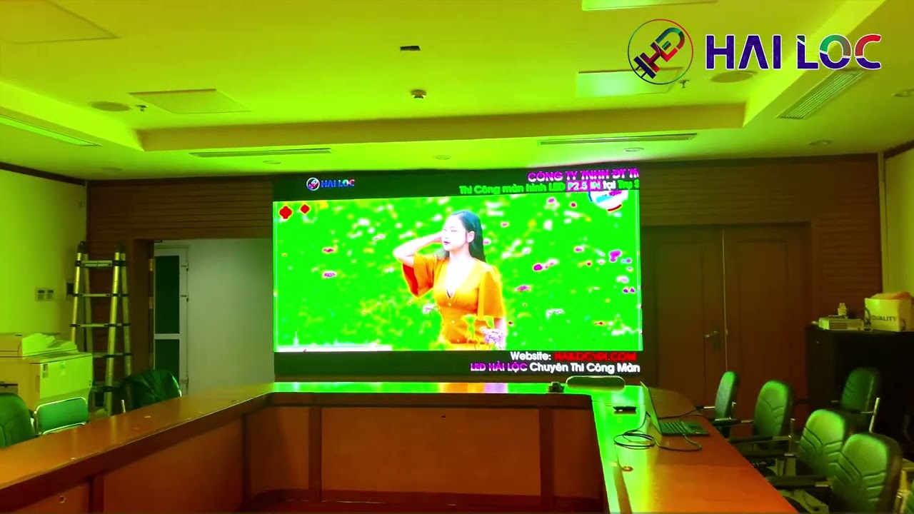 Thi công màn hình LED P2.5 trong phòng họp Modul cho UBND Quận Long Biên - Hình ảnh dự án thực tế LED Hải Lộc thi công