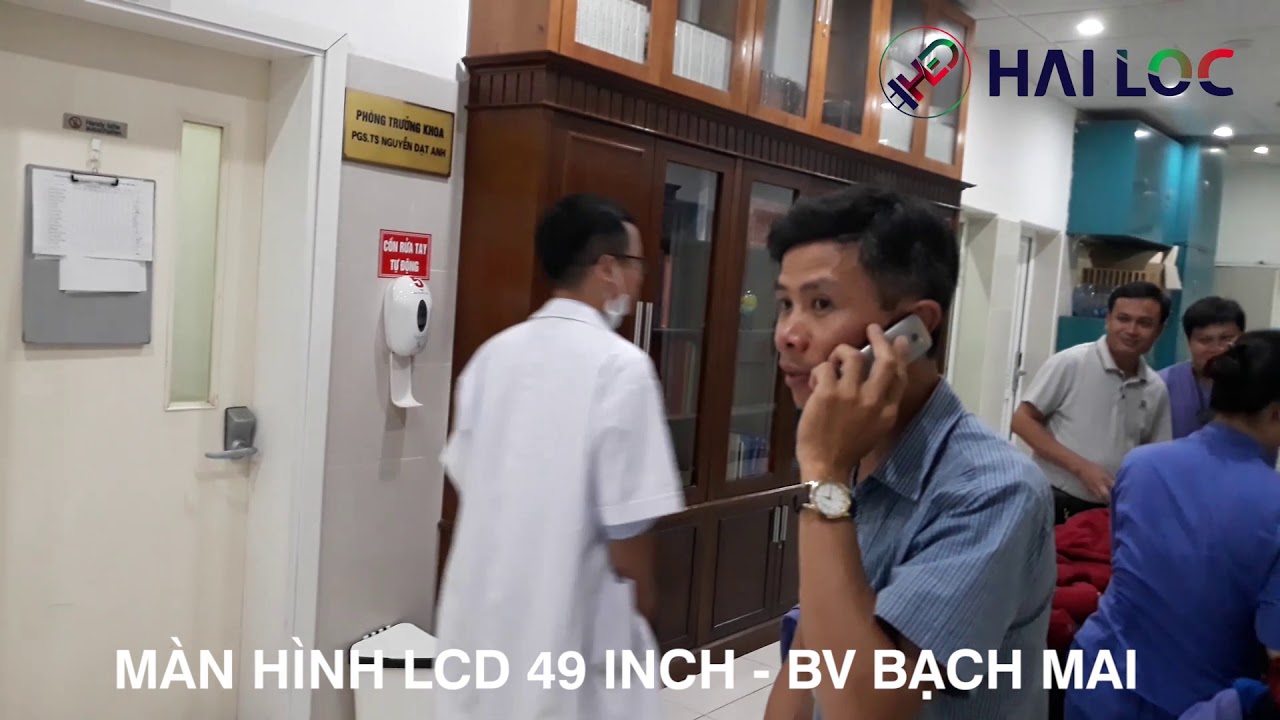 Thi công cột đứng USB màn hình 49 inch tại Bệnh viện Bạch Mai – Hải Lộc - Hình ảnh dự án thực tế LED Hải Lộc thi công