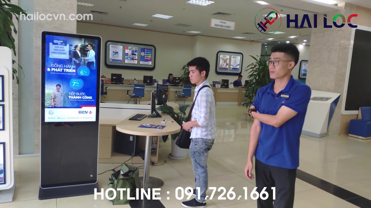 Thi công màn hình LCD 43 inch tại BIDV khu vực Lê Văn Lương - Hải Lộc - Hình ảnh dự án thực tế LED Hải Lộc thi công
