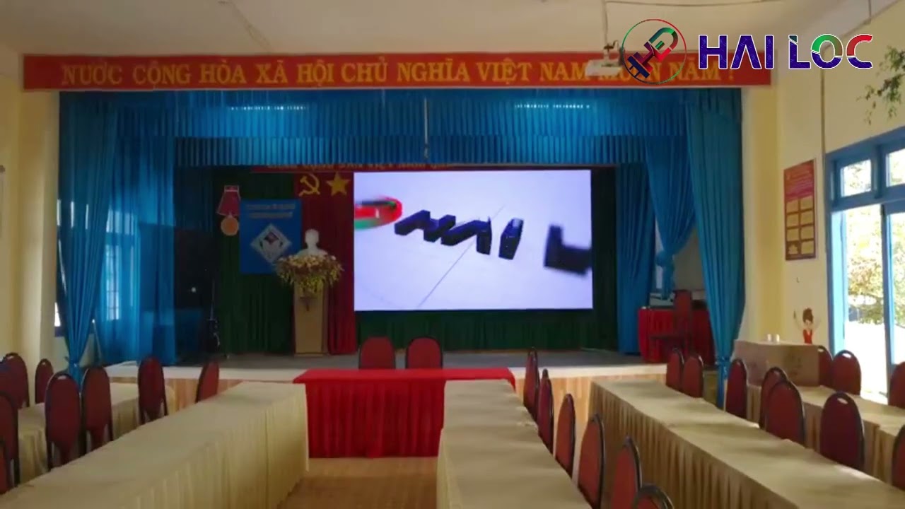 Thi công màn hình LED tại Trường Tiểu học Nguyễn Trãi - UY - Hình ảnh dự án thực tế LED Hải Lộc thi công