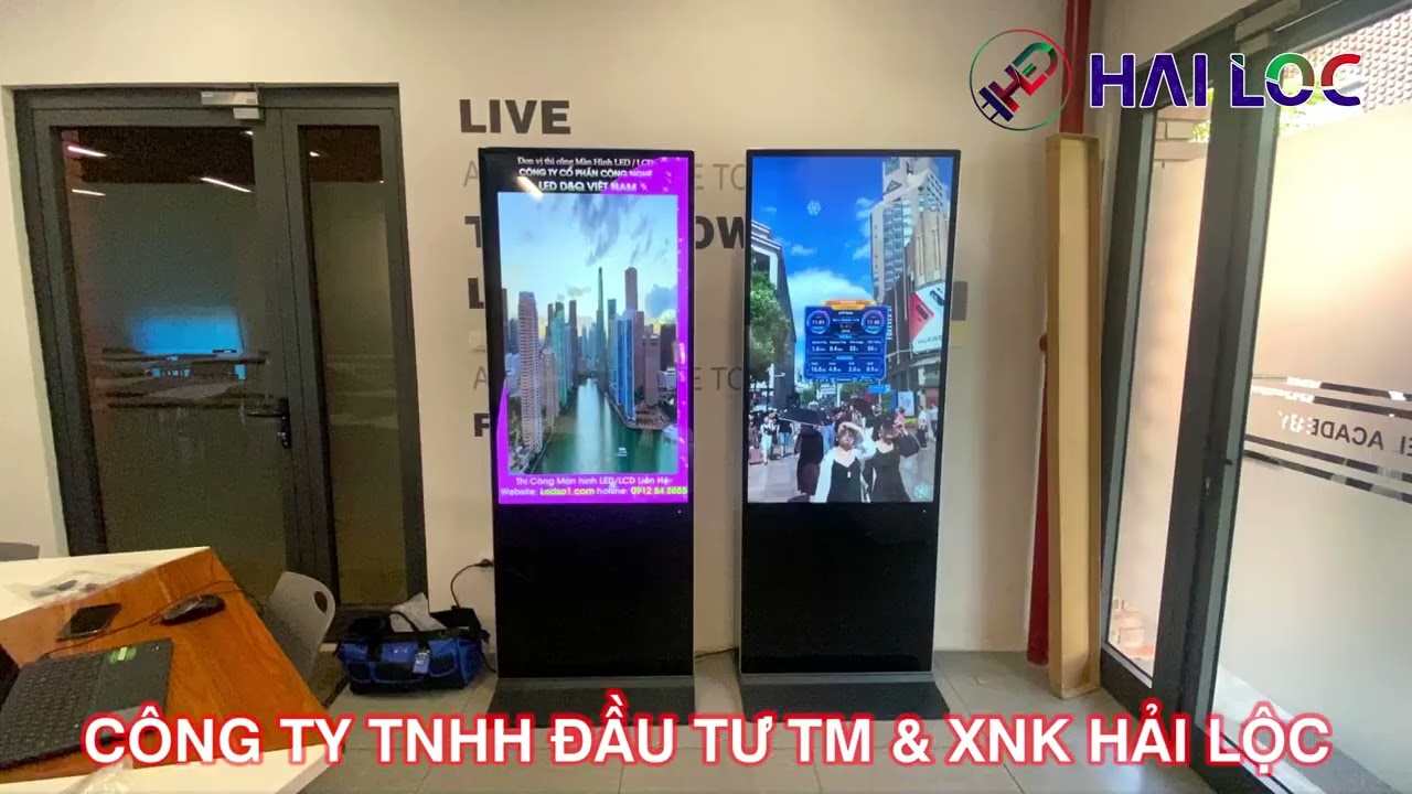 Thi công màn hình 55 inch quảng cáo Wifi đẩy nội dung từ xa cho Viettel Hòa Lạc 2 - Hình ảnh dự án thực tế LED Hải Lộc thi công