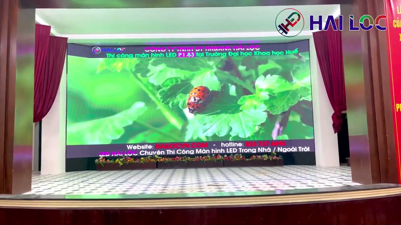 Thi công màn hình LED P1.83 tại Đại học Khoa học Huế - Hải Lộc - Hình ảnh dự án thực tế LED Hải Lộc thi công