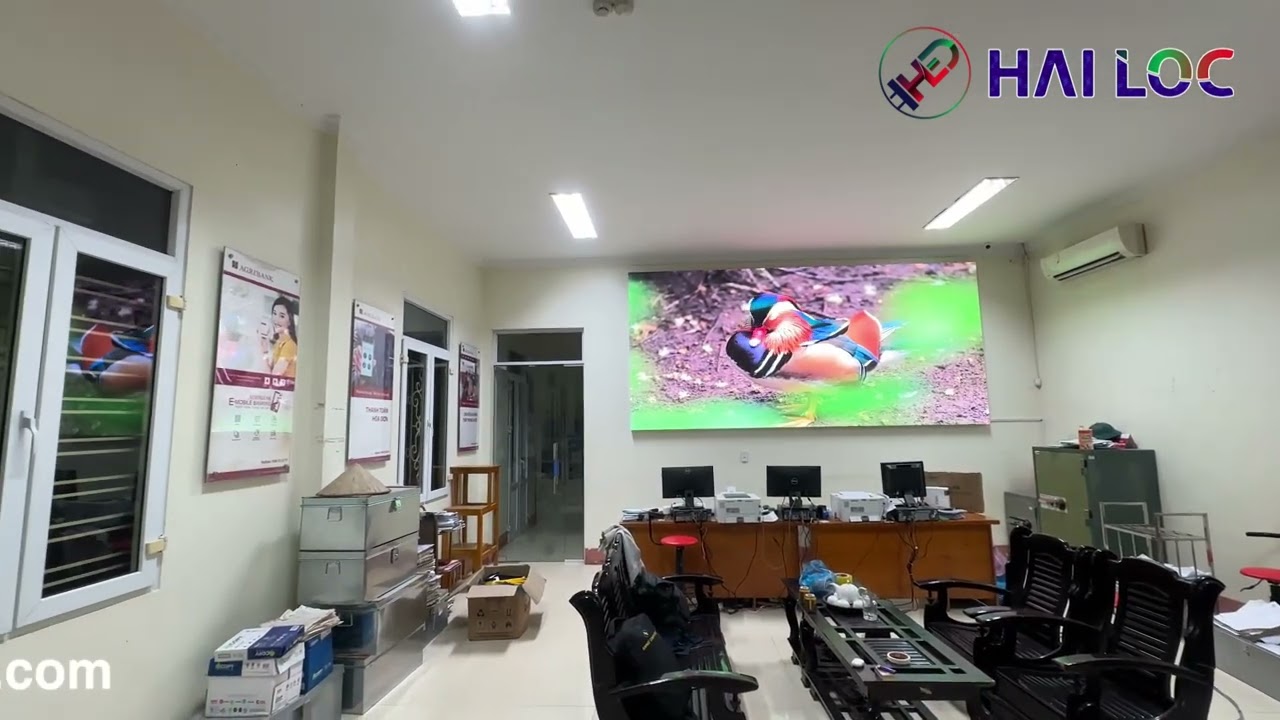 Thi công màn hình LED P2.5 tại Ngân hàng Agribank PGD Trái Hút - Yên Bái - Hình ảnh dự án thực tế LED Hải Lộc thi công