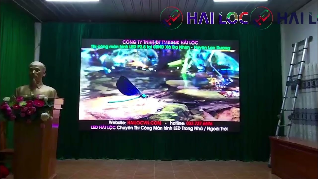 Thi công màn hình LED P2.5 tại UBND Xã Đạ Nhim, Lâm Đồng - Hình ảnh dự án thực tế LED Hải Lộc thi công