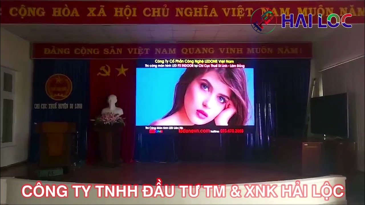 Thi công màn hình LED P2.5 indoor tại Chi Cục Thuế Di Linh, Lâm Đồng - Hình ảnh dự án thực tế LED Hải Lộc thi công