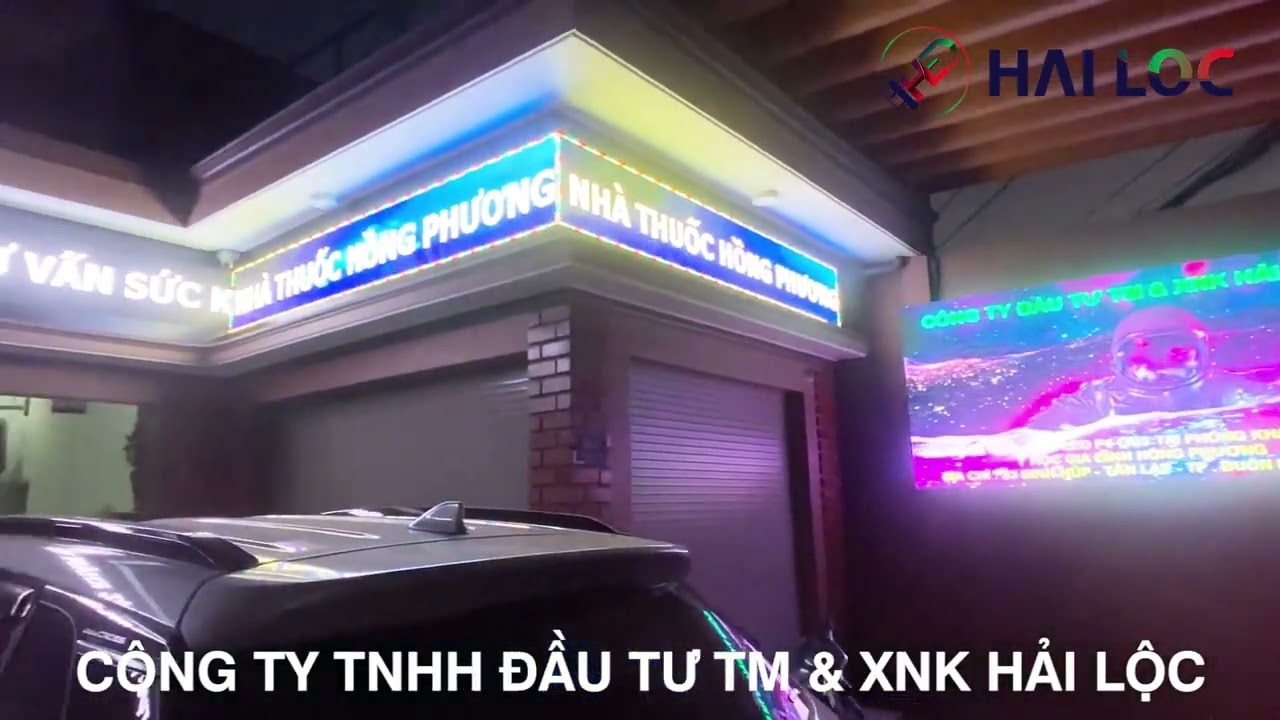 Thi công màn hình LED P4 outdoor tại phòng khám Đa khoa Y học gia đình Hồng Phương - Hình ảnh dự án thực tế LED Hải Lộc thi công