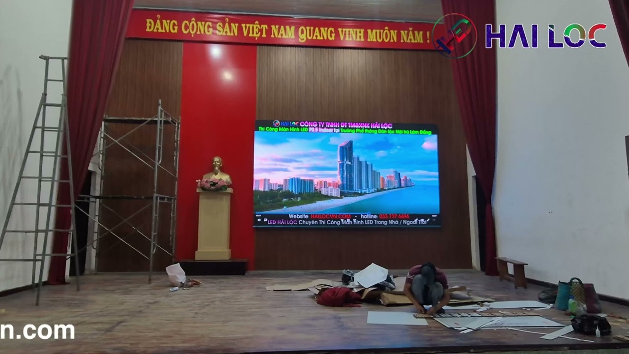 Thi công màn hình LED P3 tại Trường nội trú Đà Lạt – Giải pháp trình chiếu chuyên nghiệp - Hình ảnh dự án thực tế LED Hải Lộc thi công