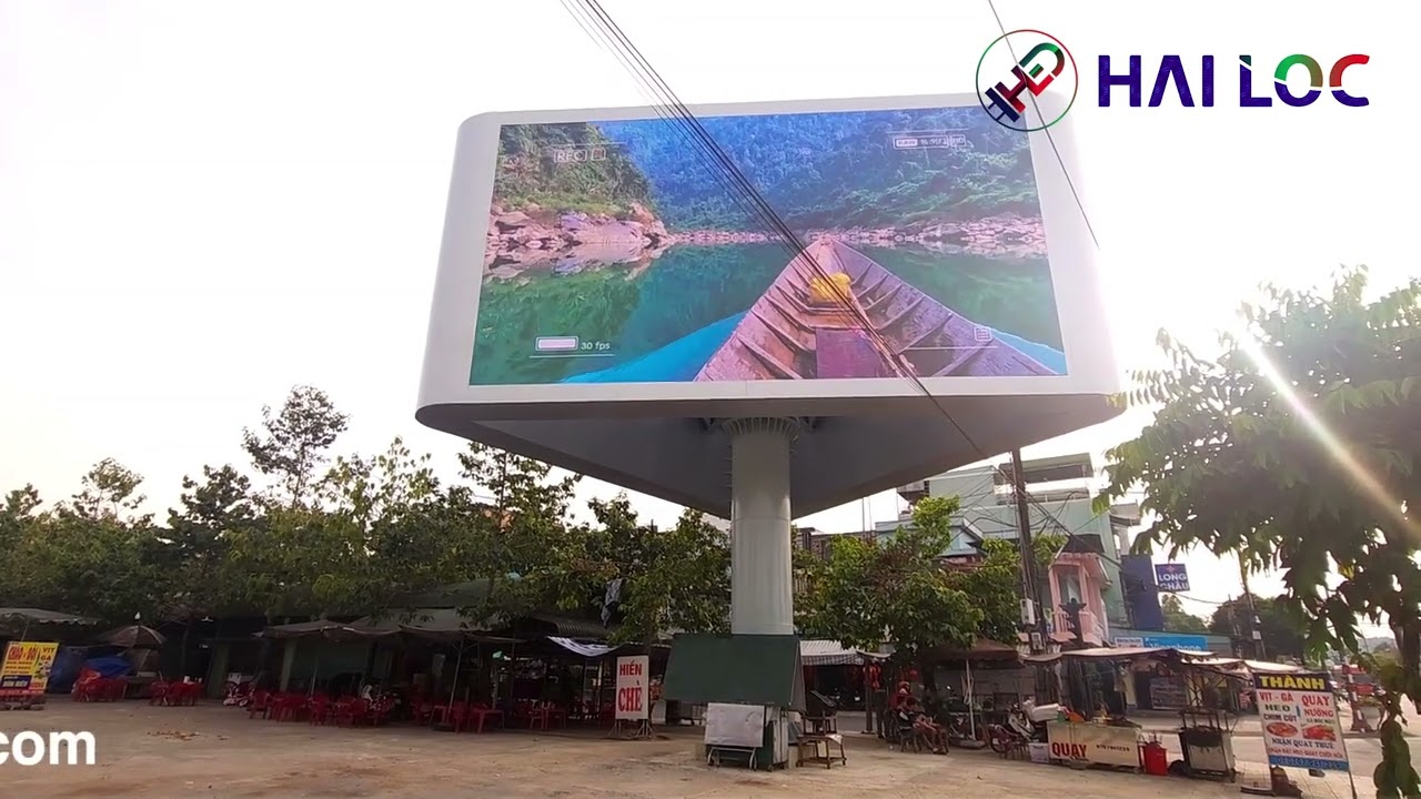 Thi công cột 2 mặt màn hình LED P5 outdoor tại Chợ Madagui Lâm Đồng - Hình ảnh dự án thực tế LED Hải Lộc thi công