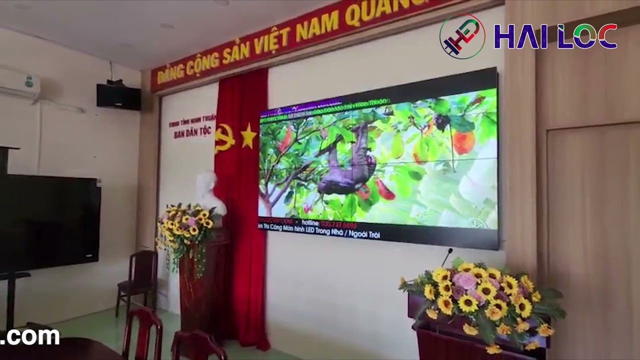 Thi công màn hình LED 55 inch tại Ban Dân tộc tỉnh Ninh Thuận - Hình ảnh dự án thực tế LED Hải Lộc thi công