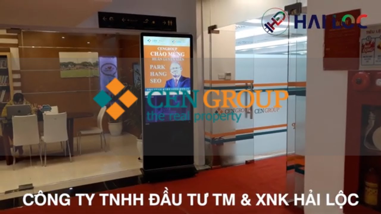 Thi công chân đứng 55 inch Wifi quảng cáo tại CenGroup HCM - Hải Lộc - Hình ảnh dự án thực tế LED Hải Lộc thi công