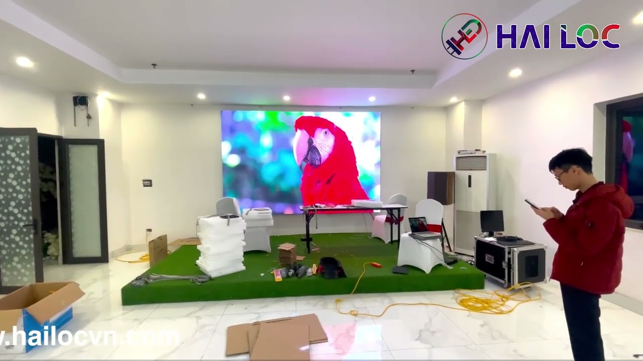 Thi công màn hình LED P3 indoor tại Nhà hàng Hàng Tiệc Cưới Hưng Thịnh Lai Châu - Hình ảnh dự án thực tế LED Hải Lộc thi công