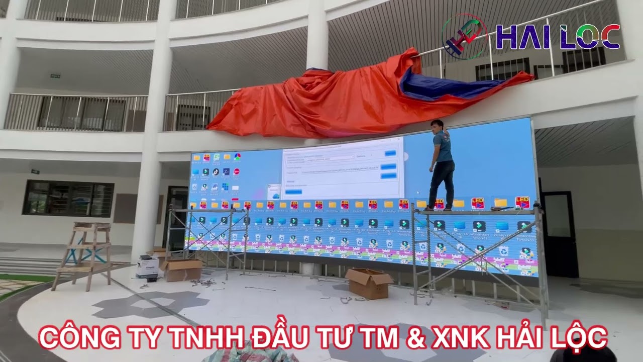 Thi công màn hình LED P3 Outdoor tại Trường mầm non Ánh Sao - Hình ảnh dự án thực tế LED Hải Lộc thi công