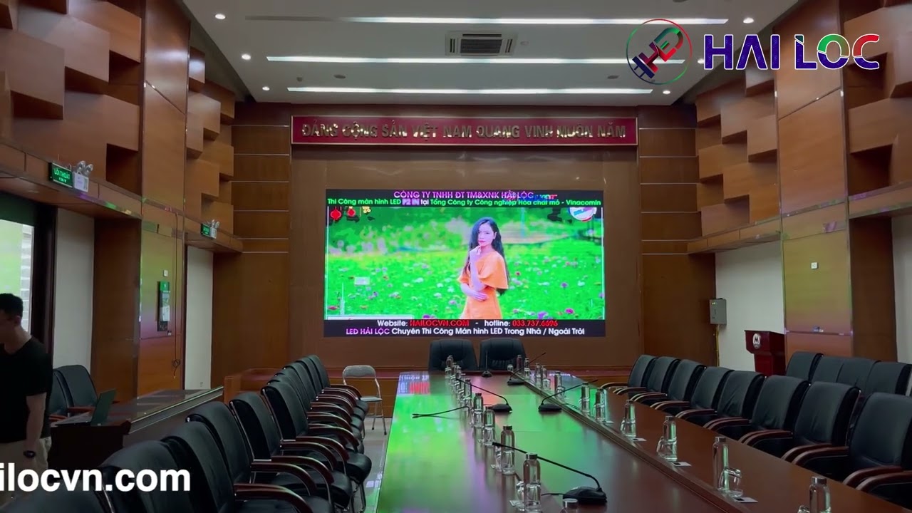 Thi công màn hình LED P2 tại Tổng Công ty Công nghiệp Hóa chất mỏ Hà Nội - Hình ảnh dự án thực tế LED Hải Lộc thi công