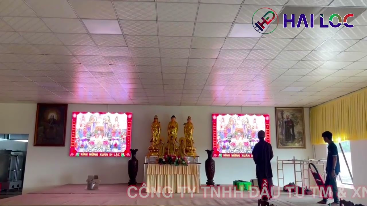 Thi công màn hình LED P3 tại Tịnh thất Quang Âm – Giải pháp hiển thị chuyên nghiệp - Hình ảnh dự án thực tế LED Hải Lộc thi công