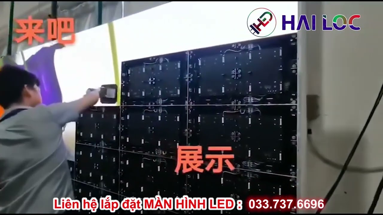 Thi công màn hình LED P1.66 siêu phẩm không dây tín hiệu và dây điện 5V - Hình ảnh dự án thực tế LED Hải Lộc thi công