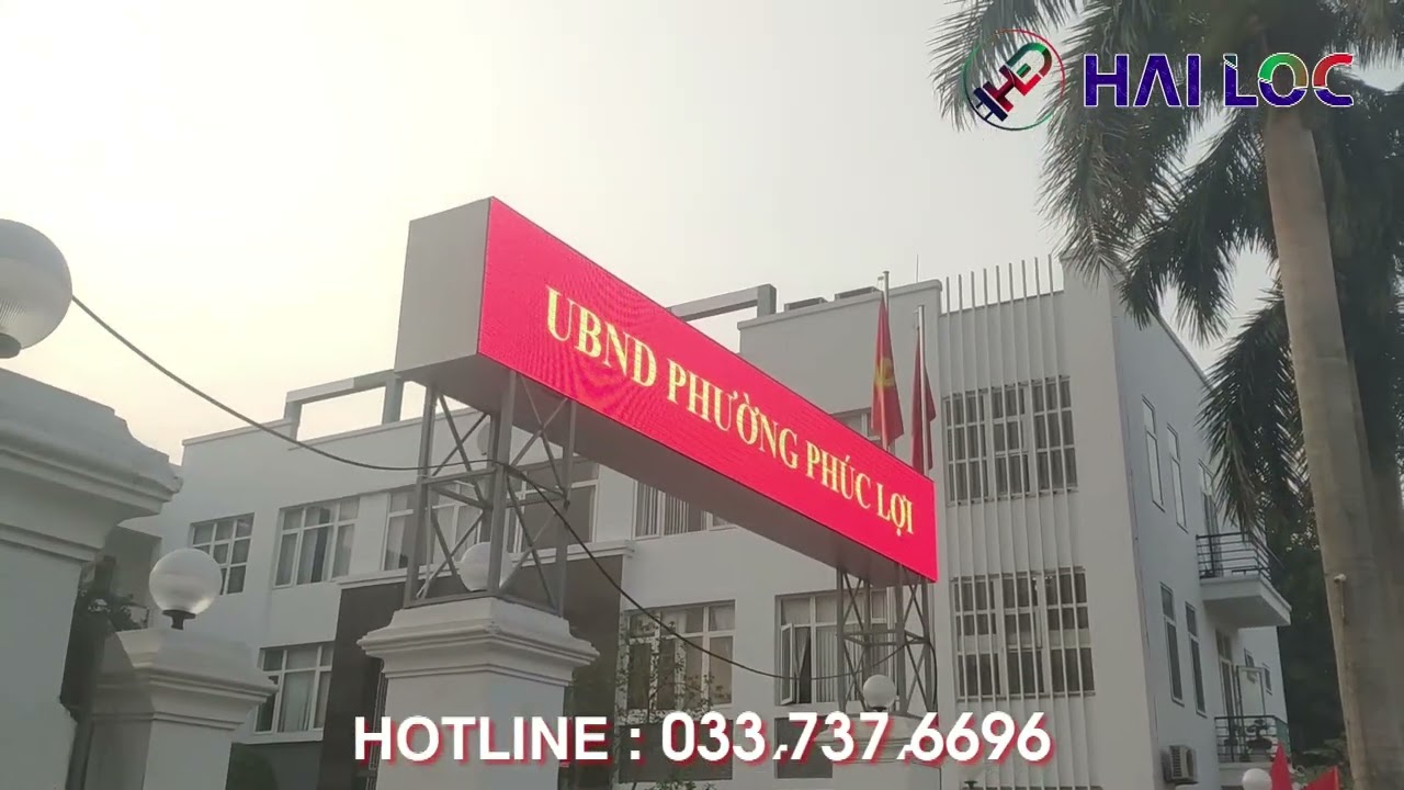 Thi công màn hình LED P5 outdoor tại UBND Phường Phúc Lợi - Long Biên - Hình ảnh dự án thực tế LED Hải Lộc thi công