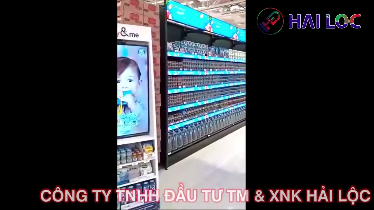 Thi công chuỗi thanh LED 23 35 46 cho kệ trưng bày siêu thị - Giải pháp hiển thị chuyên nghiệp - Hình ảnh dự án thực tế LED Hải Lộc thi công