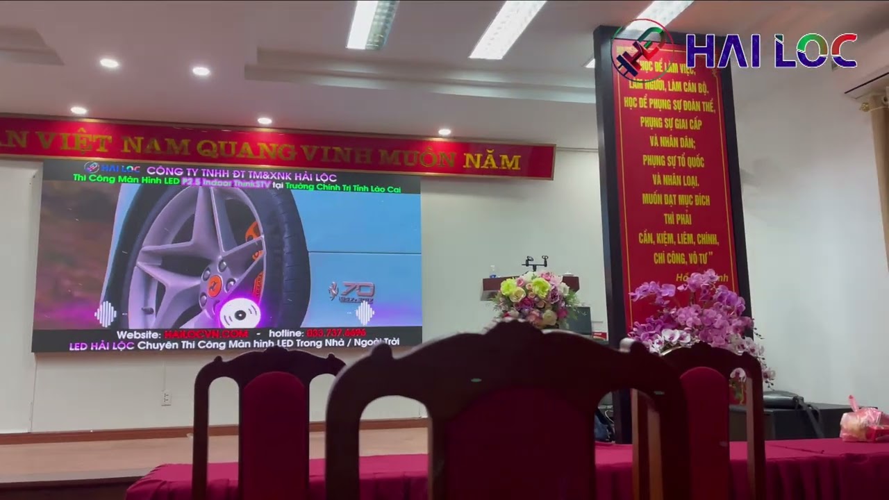 Thi công màn hình LED P3 tại Trụ sở Tỉnh ủy Lào Cai - Dự án Chính trị - Hình ảnh dự án thực tế LED Hải Lộc thi công